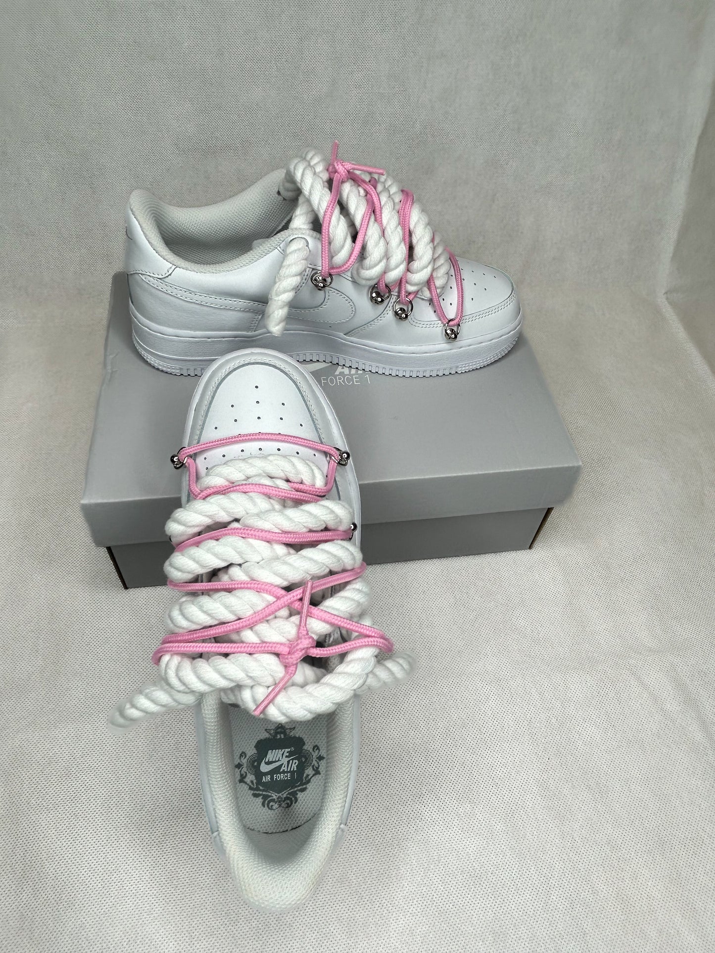 Lacets Corde AF1 Blanc Cassé Rose