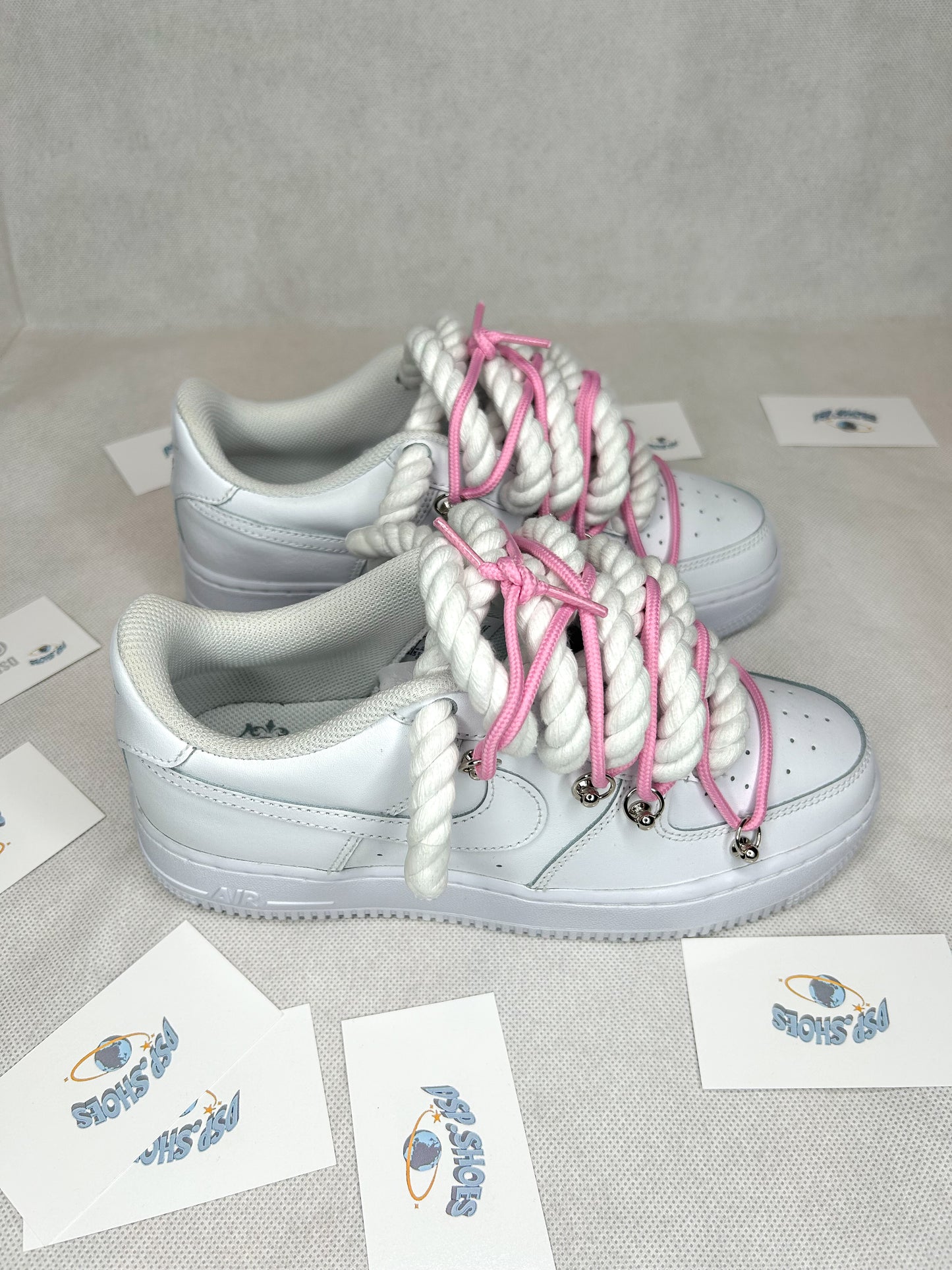 Lacets Corde AF1 Blanc Cassé Rose