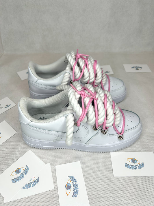 Lacets Corde AF1 Blanc Cassé Rose