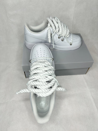 Lacets Corde AF1 Tout Blanc Blanc Cassé