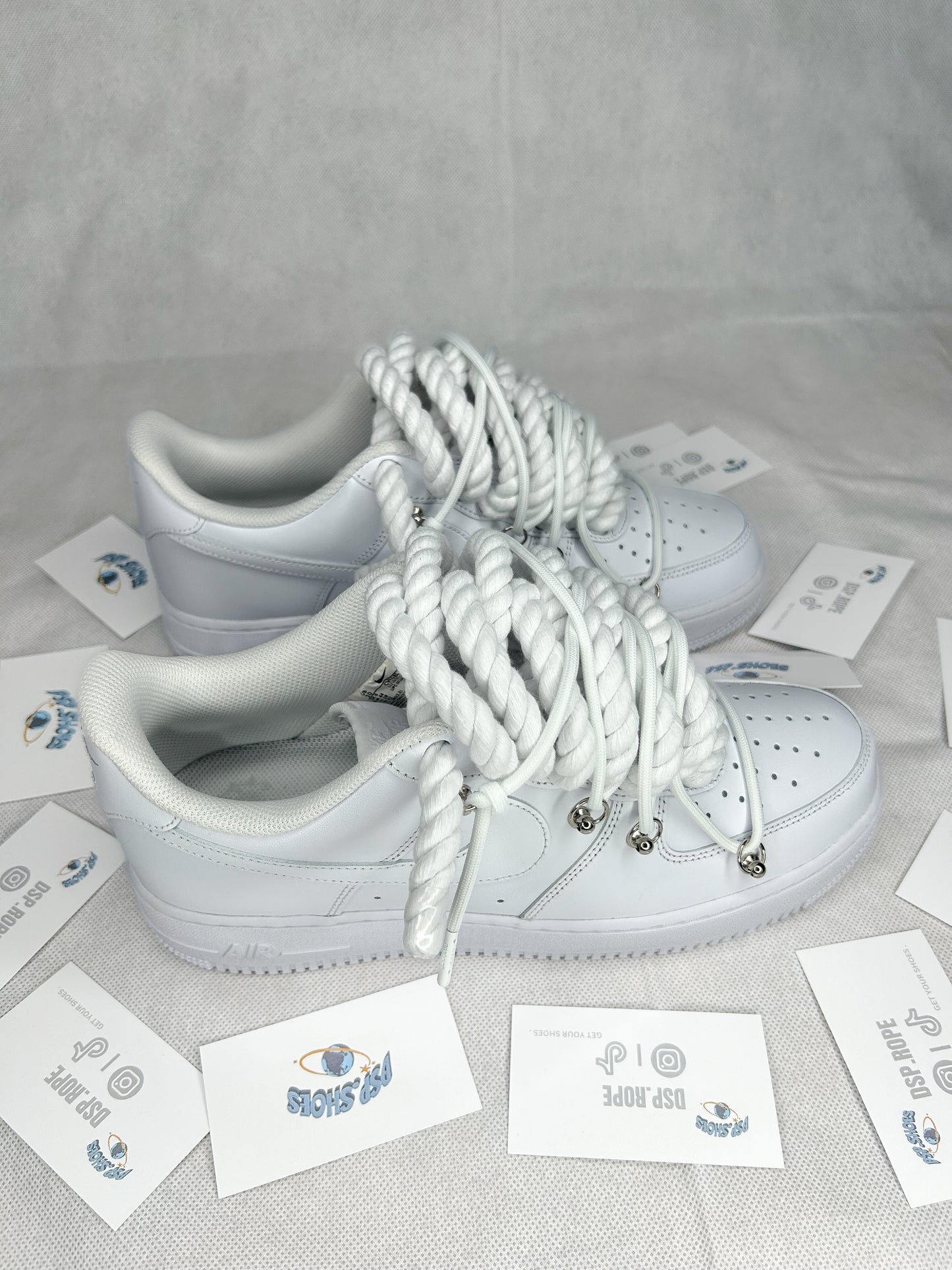 Lacets Corde AF1 Tout Blanc Blanc Cassé