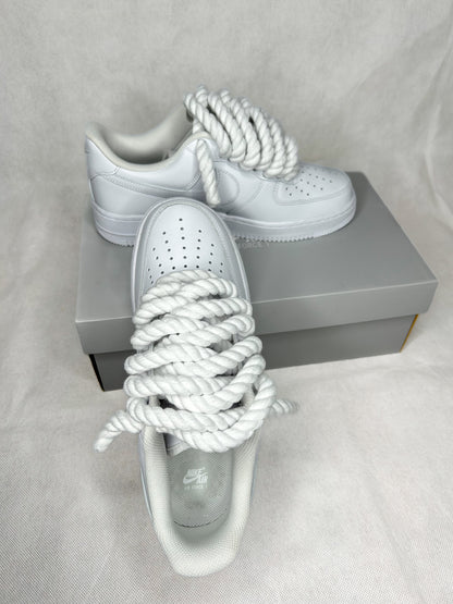 Lacets en corde AF1 tout blanc