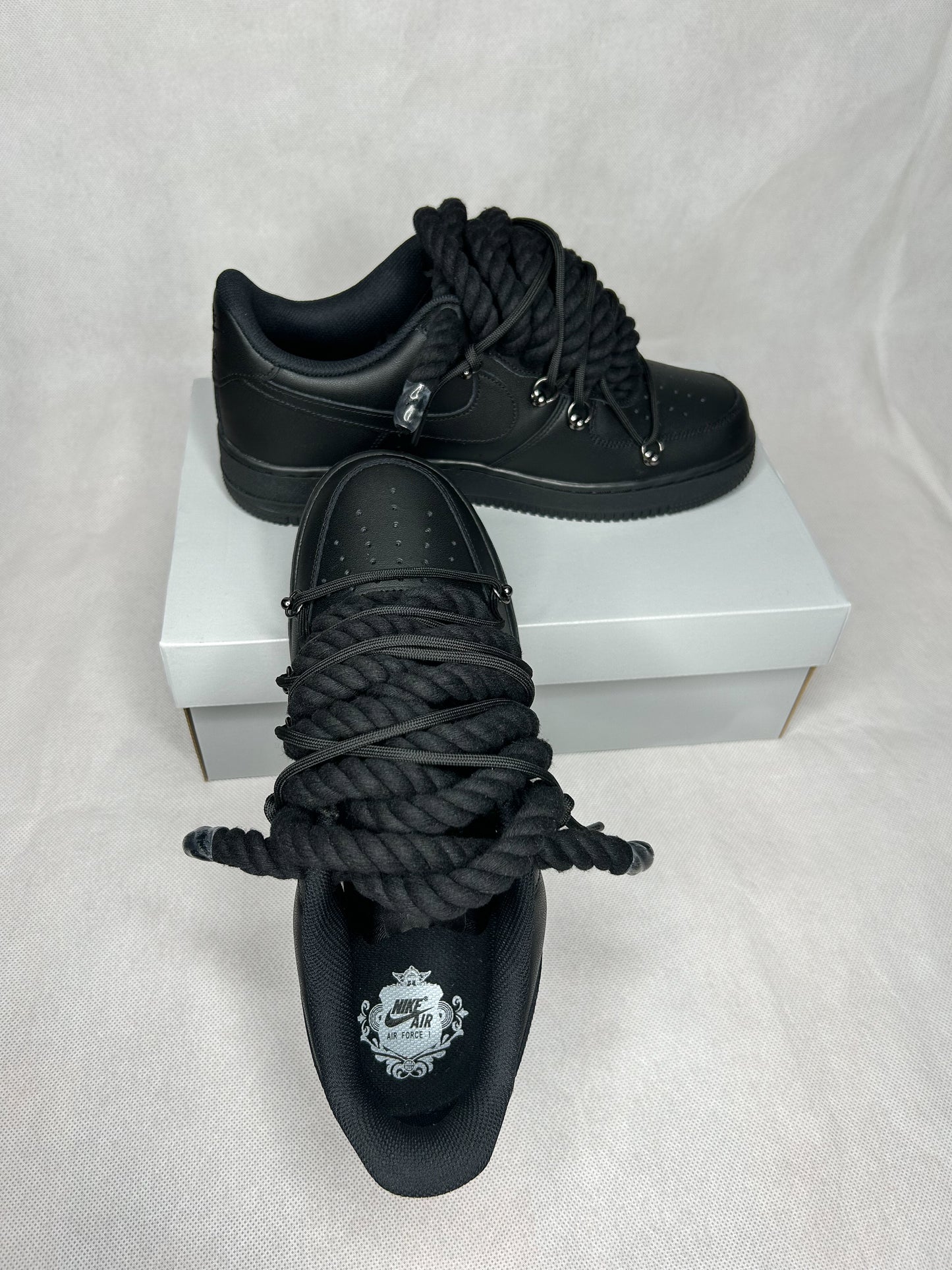 AF1 Rope Laces All Black Off White