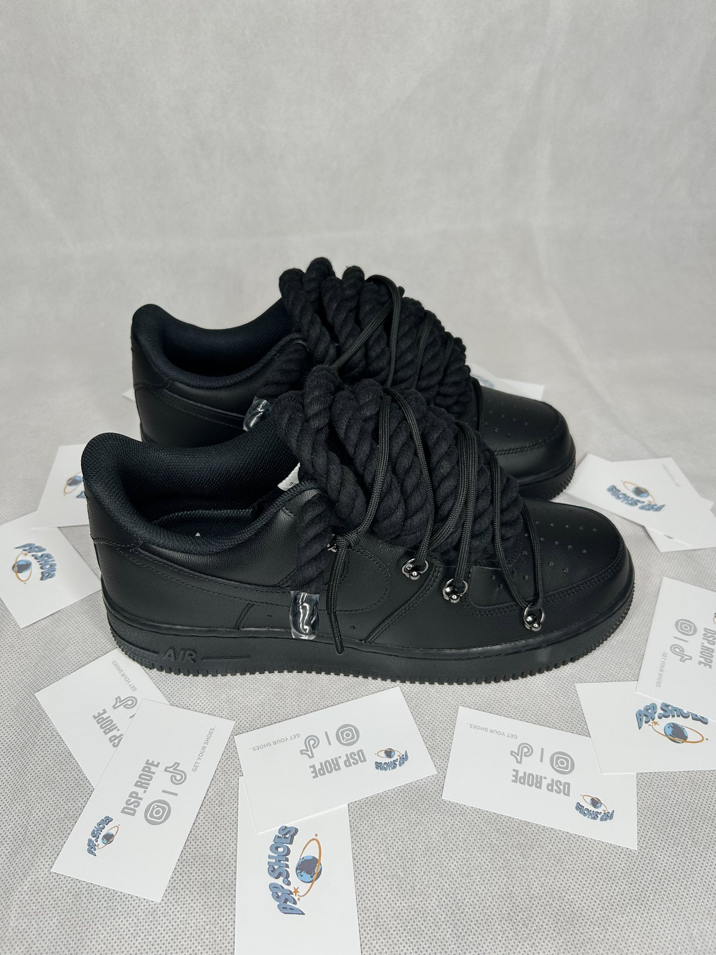 AF1 Rope Laces All Black Off White