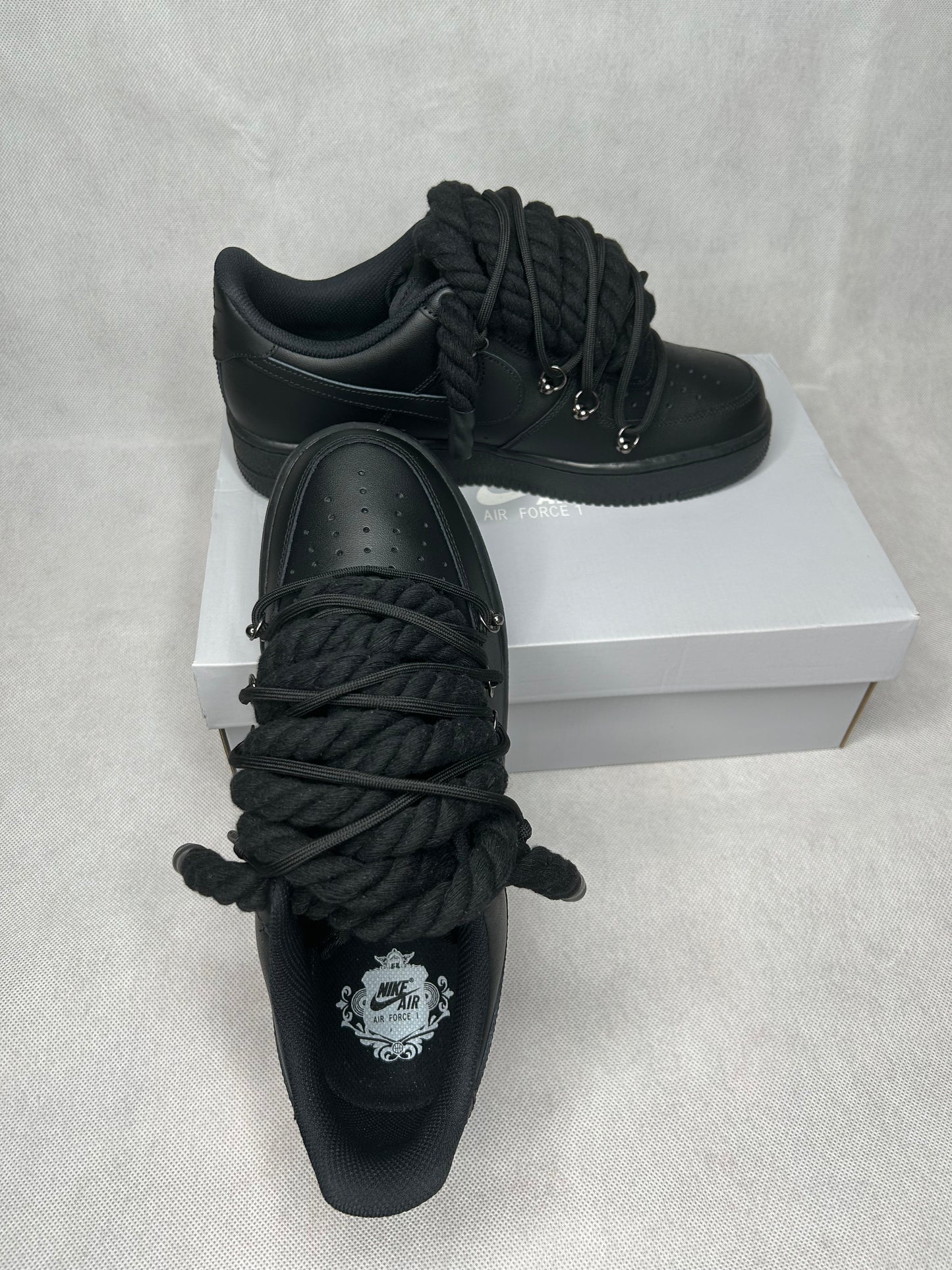 AF1 Rope Laces All Black Off White