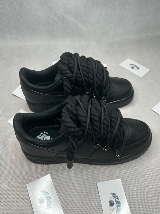 AF1 Rope Laces All Black Off White