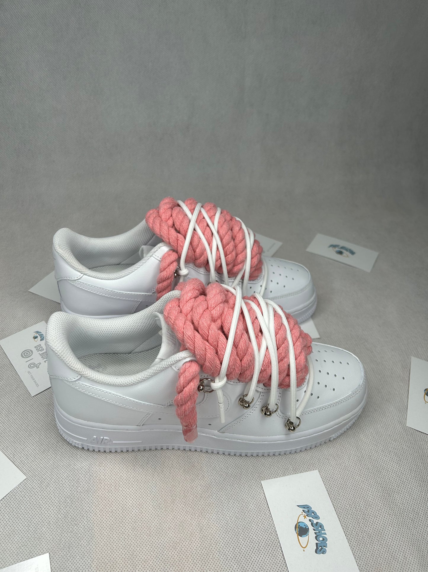 Lacets Corde AF1 Rose Blanc Cassé