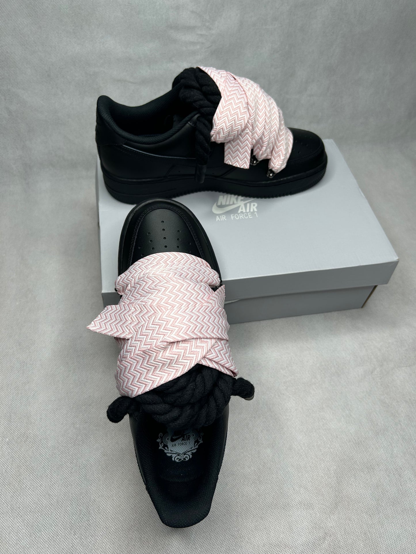 Lacets Corde AF1 Tout Noir Lanvin Rosa