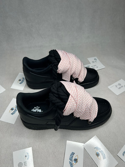 Lacets Corde AF1 Tout Noir Lanvin Rosa