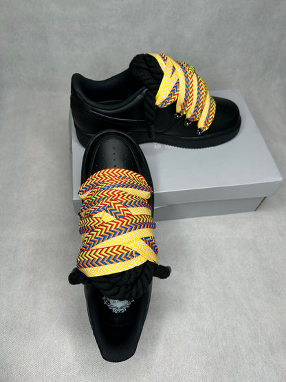 AF1 Rope Laces All Black Lanvin Yellow