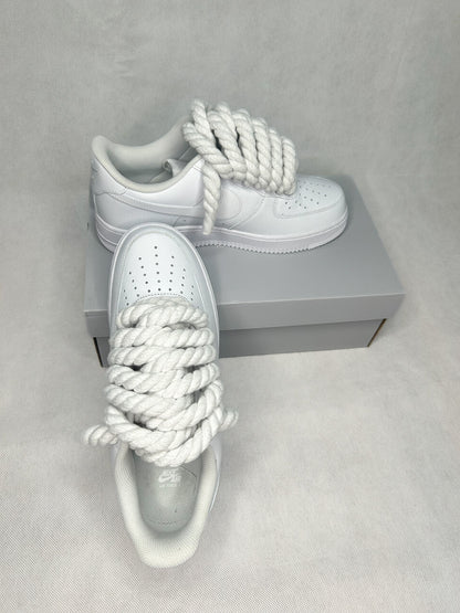 Lacets en corde AF1 tout blanc