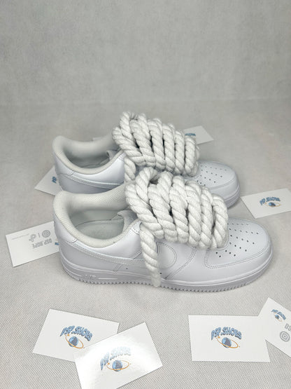 Lacets en corde AF1 tout blanc