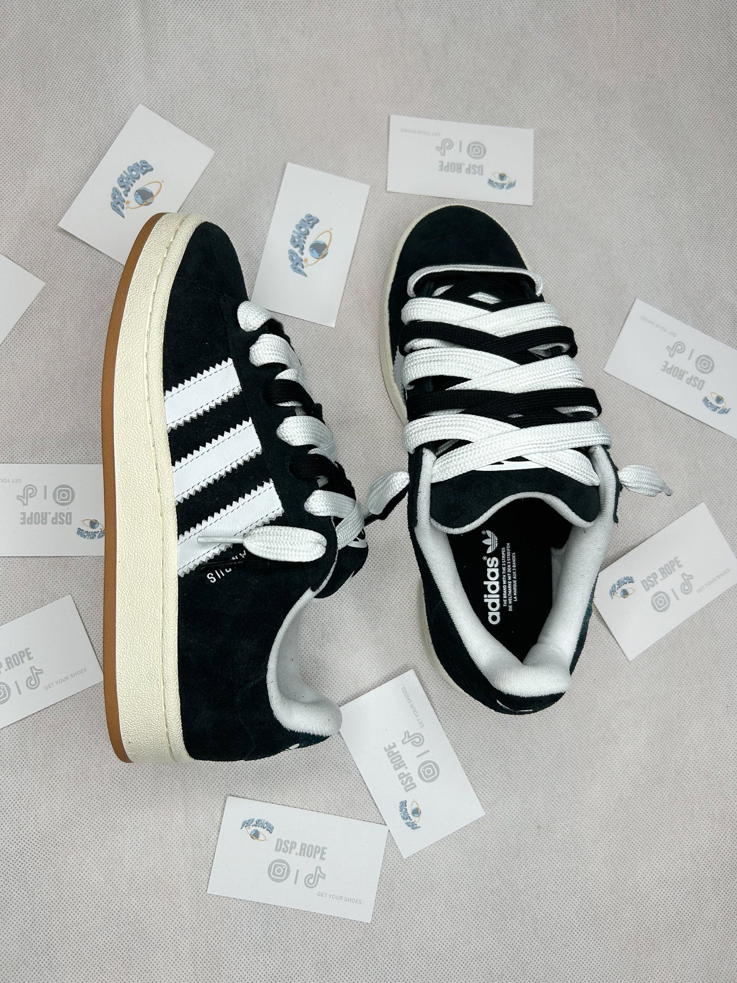 Black Adidas Campus 00s Double Laces